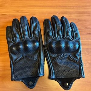 Superbike black motorcycle gloves